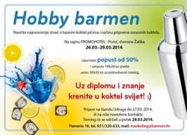 Hobby barmen tečaj 28.03. u Poreču